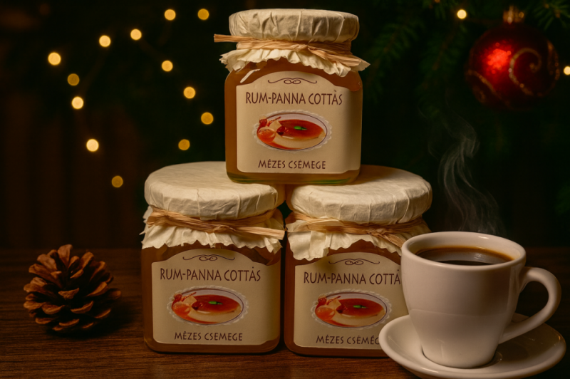 Rum pannacottás mézes csemege